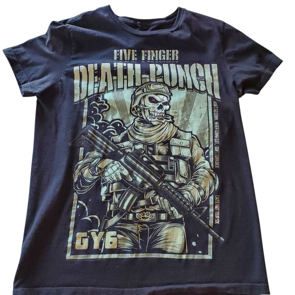 Five Finger Death Punch Shirt Vintage Metal Rock‎ Tee Unisex Small